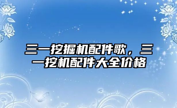 三一挖掘機(jī)配件歌，三一挖機(jī)配件大全價(jià)格