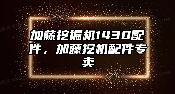 加藤挖掘機1430配件，加藤挖機配件專賣