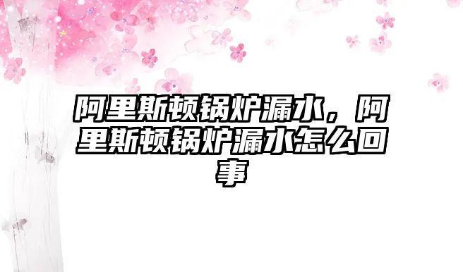 阿里斯頓鍋爐漏水，阿里斯頓鍋爐漏水怎么回事