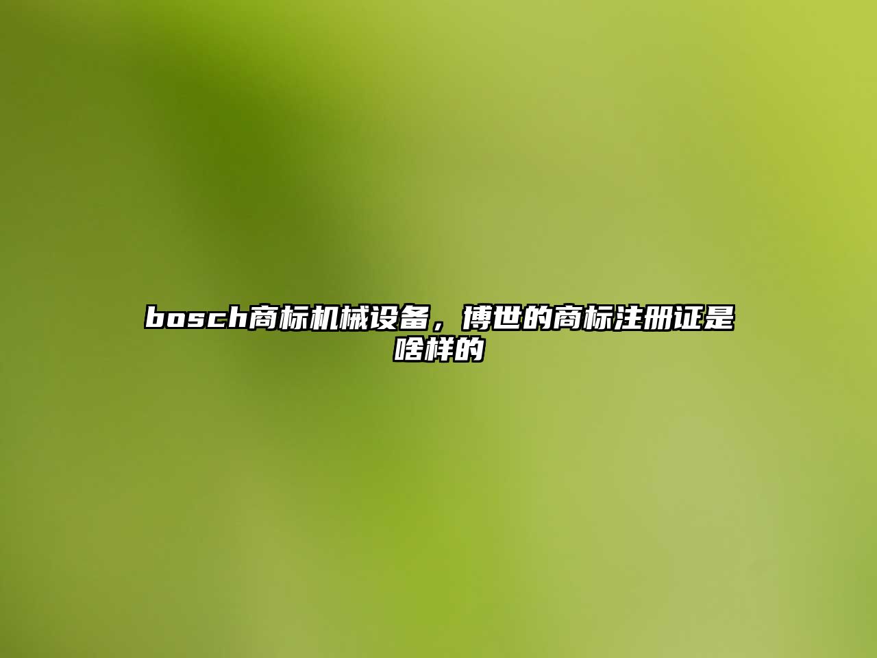 bosch商標機械設(shè)備，博世的商標注冊證是啥樣的