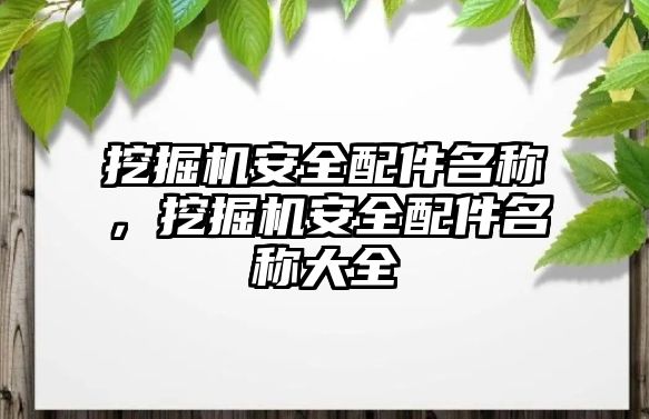 挖掘機安全配件名稱，挖掘機安全配件名稱大全