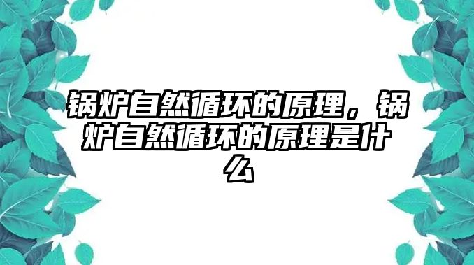 鍋爐自然循環(huán)的原理，鍋爐自然循環(huán)的原理是什么