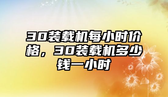 30裝載機(jī)每小時(shí)價(jià)格，30裝載機(jī)多少錢一小時(shí)