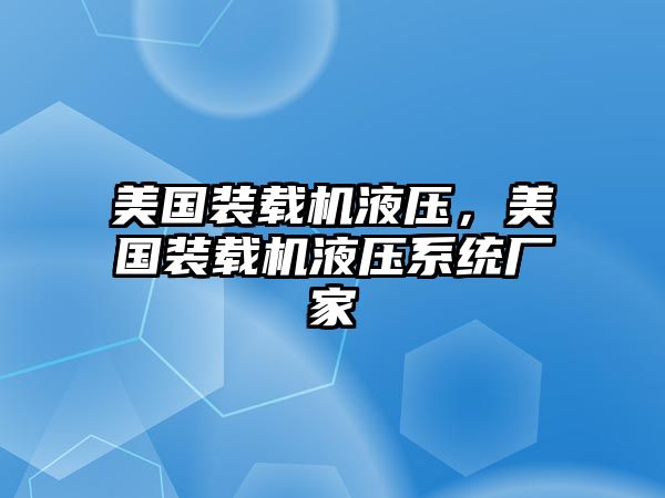 美國(guó)裝載機(jī)液壓，美國(guó)裝載機(jī)液壓系統(tǒng)廠家