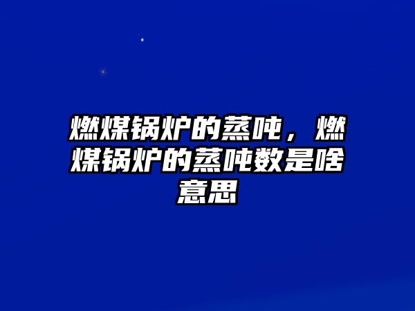 燃煤鍋爐的蒸噸，燃煤鍋爐的蒸噸數(shù)是啥意思