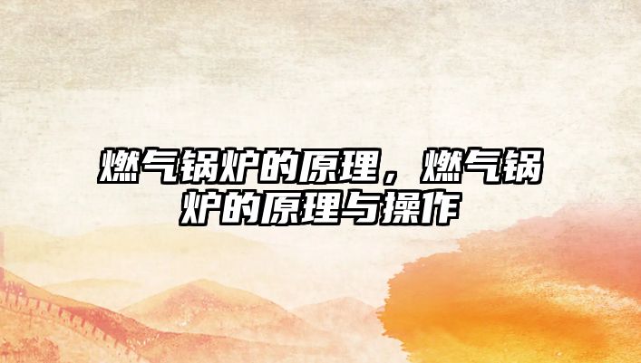 燃?xì)忮仩t的原理，燃?xì)忮仩t的原理與操作