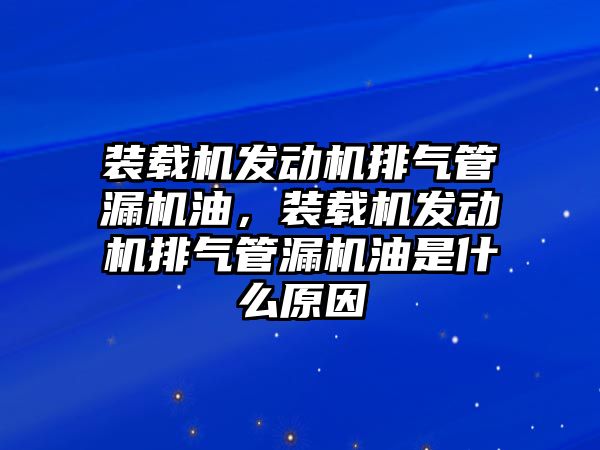 裝載機(jī)發(fā)動(dòng)機(jī)排氣管漏機(jī)油，裝載機(jī)發(fā)動(dòng)機(jī)排氣管漏機(jī)油是什么原因