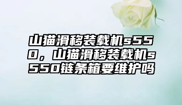 山貓滑移裝載機(jī)s550，山貓滑移裝載機(jī)s550鏈條箱要維護(hù)嗎