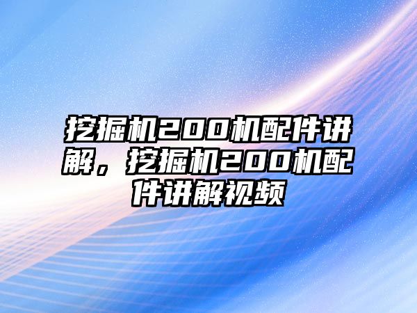 挖掘機200機配件講解，挖掘機200機配件講解視頻