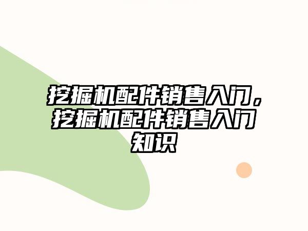 挖掘機配件銷售入門，挖掘機配件銷售入門知識