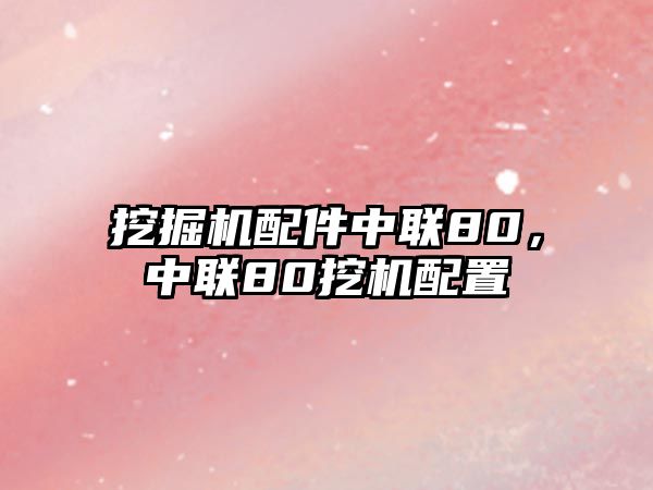 挖掘機(jī)配件中聯(lián)80，中聯(lián)80挖機(jī)配置