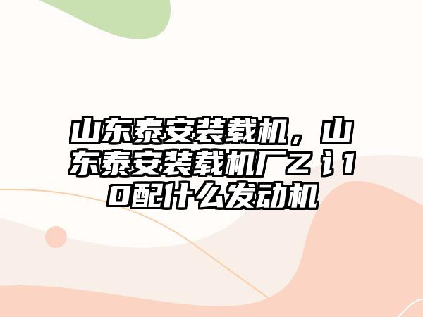 山東泰安裝載機，山東泰安裝載機廠Z讠10配什么發(fā)動機