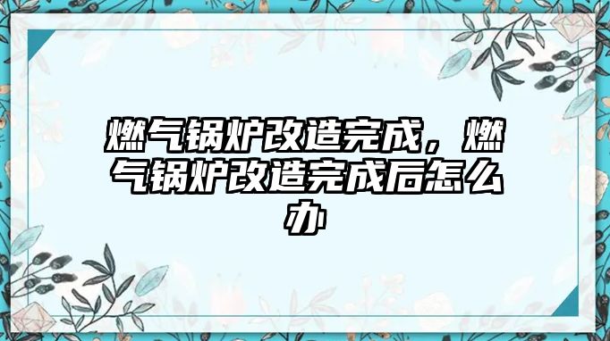 燃氣鍋爐改造完成，燃氣鍋爐改造完成后怎么辦