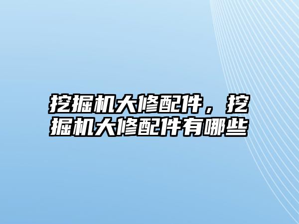 挖掘機大修配件，挖掘機大修配件有哪些