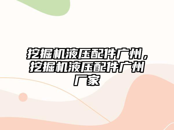 挖掘機液壓配件廣州，挖掘機液壓配件廣州廠家