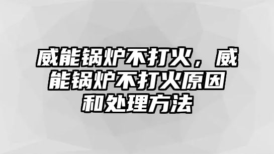 威能鍋爐不打火，威能鍋爐不打火原因和處理方法