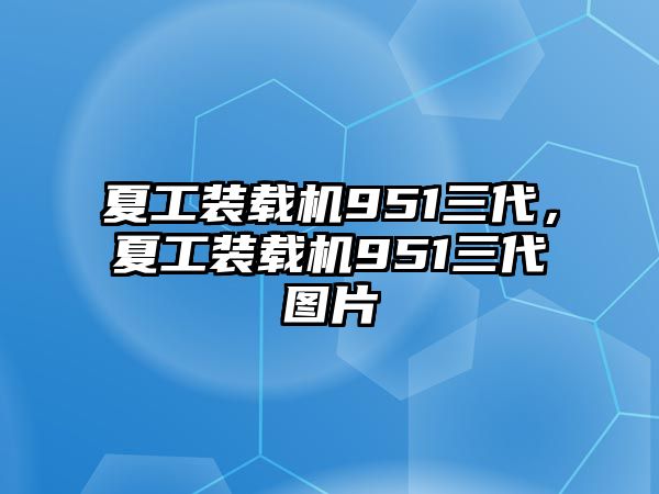 夏工裝載機(jī)951三代，夏工裝載機(jī)951三代圖片