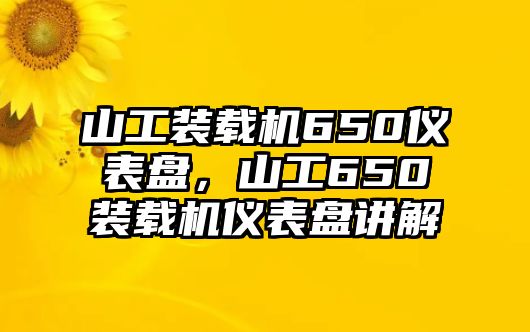 山工裝載機(jī)650儀表盤(pán)，山工650裝載機(jī)儀表盤(pán)講解