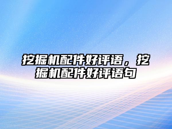 挖掘機(jī)配件好評(píng)語，挖掘機(jī)配件好評(píng)語句