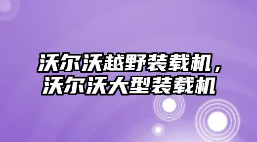 沃爾沃越野裝載機，沃爾沃大型裝載機