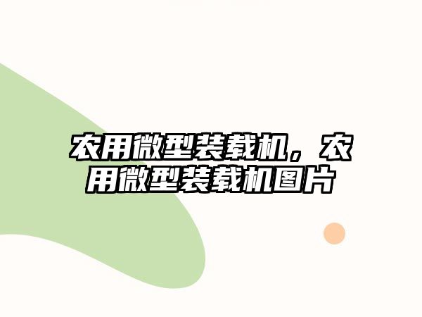 農(nóng)用微型裝載機(jī)，農(nóng)用微型裝載機(jī)圖片