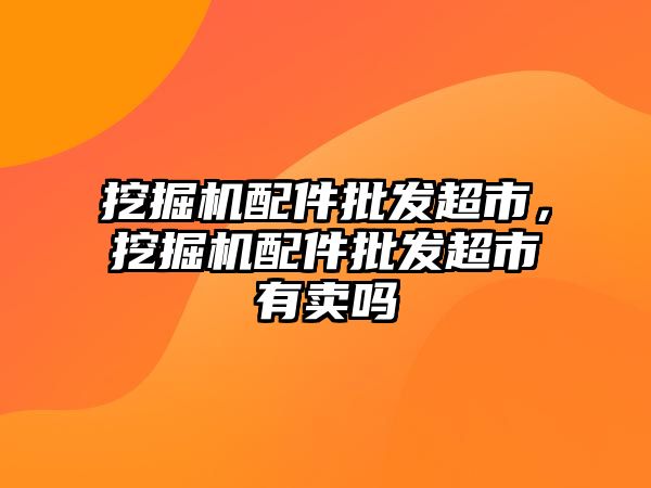 挖掘機配件批發(fā)超市，挖掘機配件批發(fā)超市有賣嗎