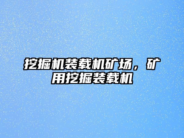 挖掘機(jī)裝載機(jī)礦場(chǎng)，礦用挖掘裝載機(jī)