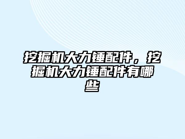 挖掘機大力錘配件，挖掘機大力錘配件有哪些