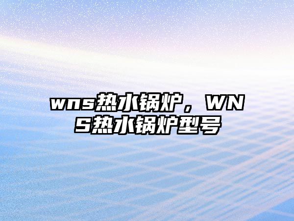 wns熱水鍋爐，WNS熱水鍋爐型號(hào)