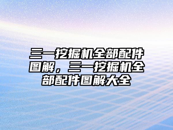 三一挖掘機(jī)全部配件圖解，三一挖掘機(jī)全部配件圖解大全