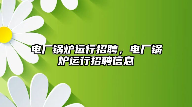 電廠鍋爐運(yùn)行招聘，電廠鍋爐運(yùn)行招聘信息