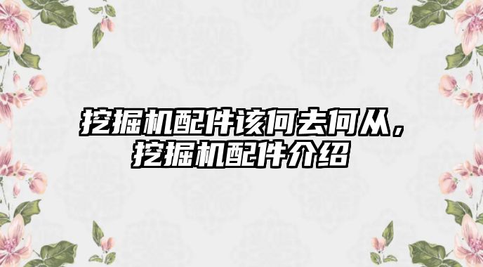 挖掘機配件該何去何從，挖掘機配件介紹