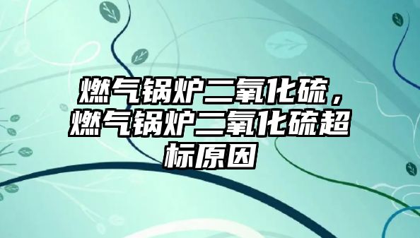 燃氣鍋爐二氧化硫，燃氣鍋爐二氧化硫超標原因