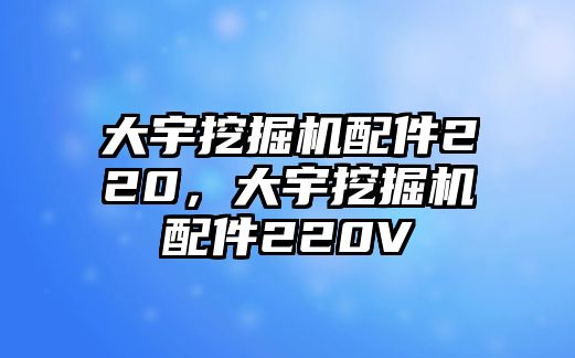 大宇挖掘機(jī)配件220，大宇挖掘機(jī)配件220V