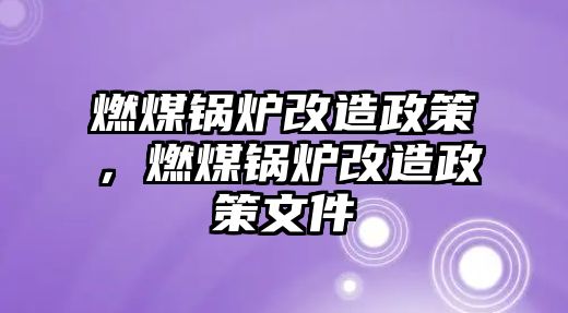 燃煤鍋爐改造政策，燃煤鍋爐改造政策文件