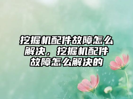 挖掘機配件故障怎么解決，挖掘機配件故障怎么解決的