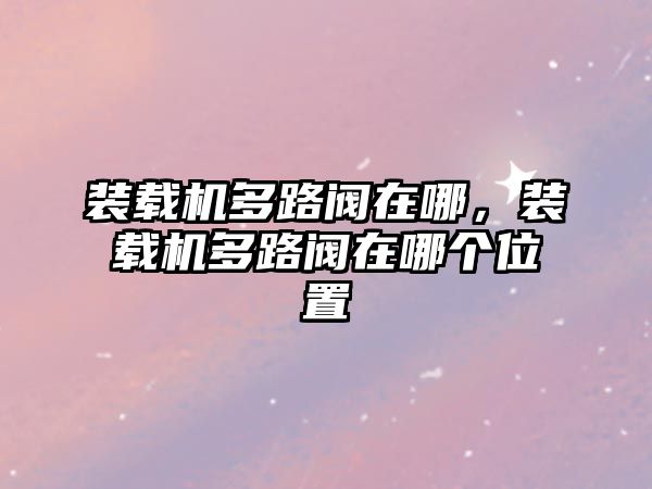 裝載機(jī)多路閥在哪，裝載機(jī)多路閥在哪個(gè)位置