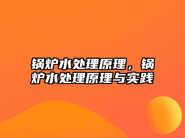 鍋爐水處理原理，鍋爐水處理原理與實踐