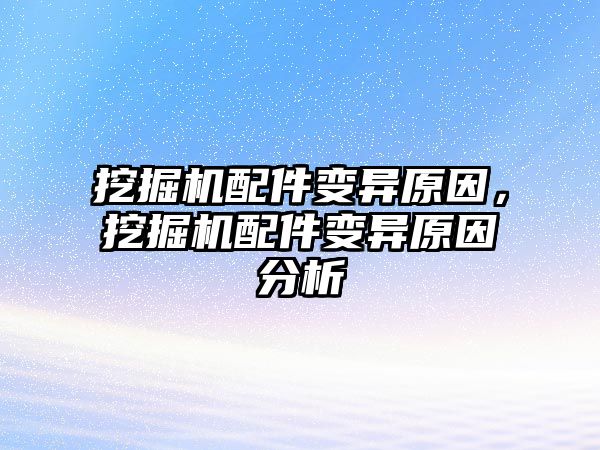 挖掘機配件變異原因，挖掘機配件變異原因分析