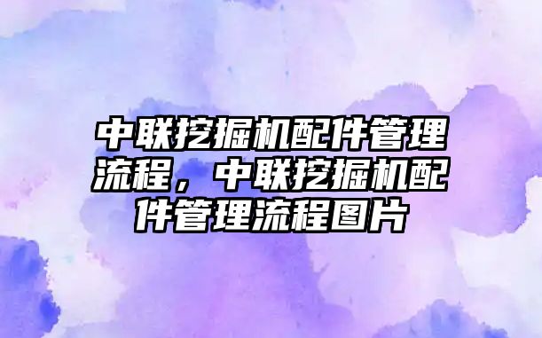 中聯(lián)挖掘機(jī)配件管理流程，中聯(lián)挖掘機(jī)配件管理流程圖片