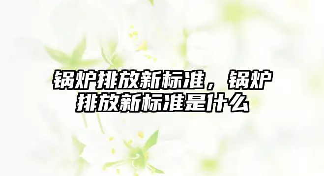 鍋爐排放新標(biāo)準(zhǔn)，鍋爐排放新標(biāo)準(zhǔn)是什么