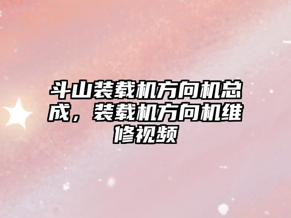 斗山裝載機方向機總成，裝載機方向機維修視頻