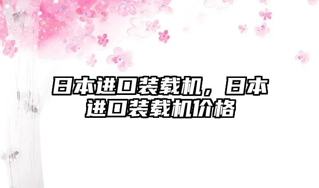 日本進(jìn)口裝載機(jī)，日本進(jìn)口裝載機(jī)價(jià)格