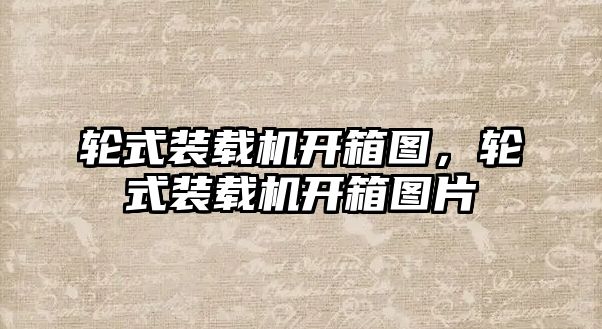 輪式裝載機開箱圖，輪式裝載機開箱圖片