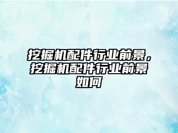 挖掘機配件行業(yè)前景，挖掘機配件行業(yè)前景如何