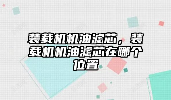 裝載機機油濾芯，裝載機機油濾芯在哪個位置