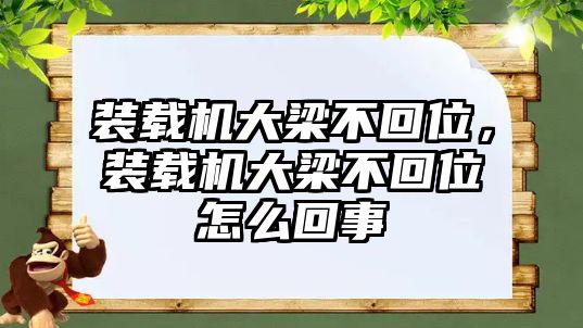 裝載機(jī)大梁不回位，裝載機(jī)大梁不回位怎么回事