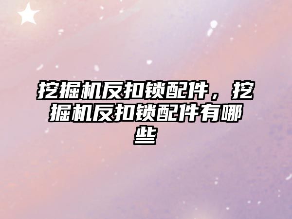 挖掘機反扣鎖配件，挖掘機反扣鎖配件有哪些