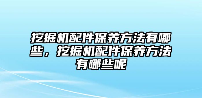 挖掘機配件保養(yǎng)方法有哪些，挖掘機配件保養(yǎng)方法有哪些呢