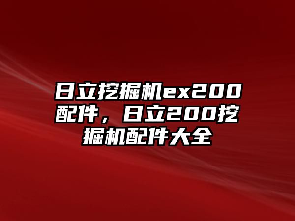 日立挖掘機ex200配件，日立200挖掘機配件大全